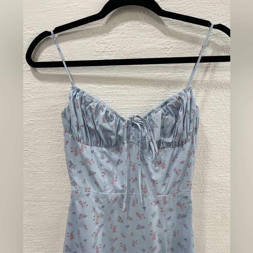 House Of CB Carina Blue Floral Buster Midi Dress - Picture 3 of 6